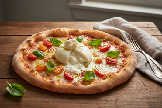 Homemade Sourdough Pizza with Burrata, Mozzarella & Casa de Fuego
