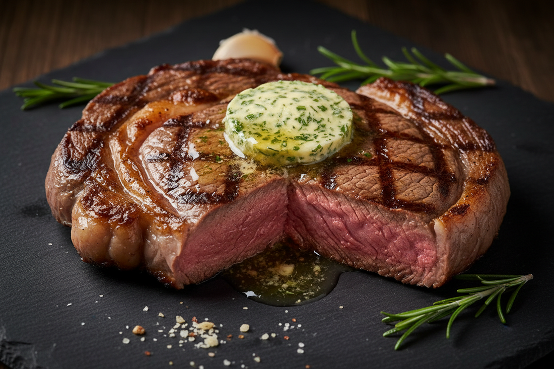 Reverse-Seared Ribeye with Garlic Butter & Casa de Fuego